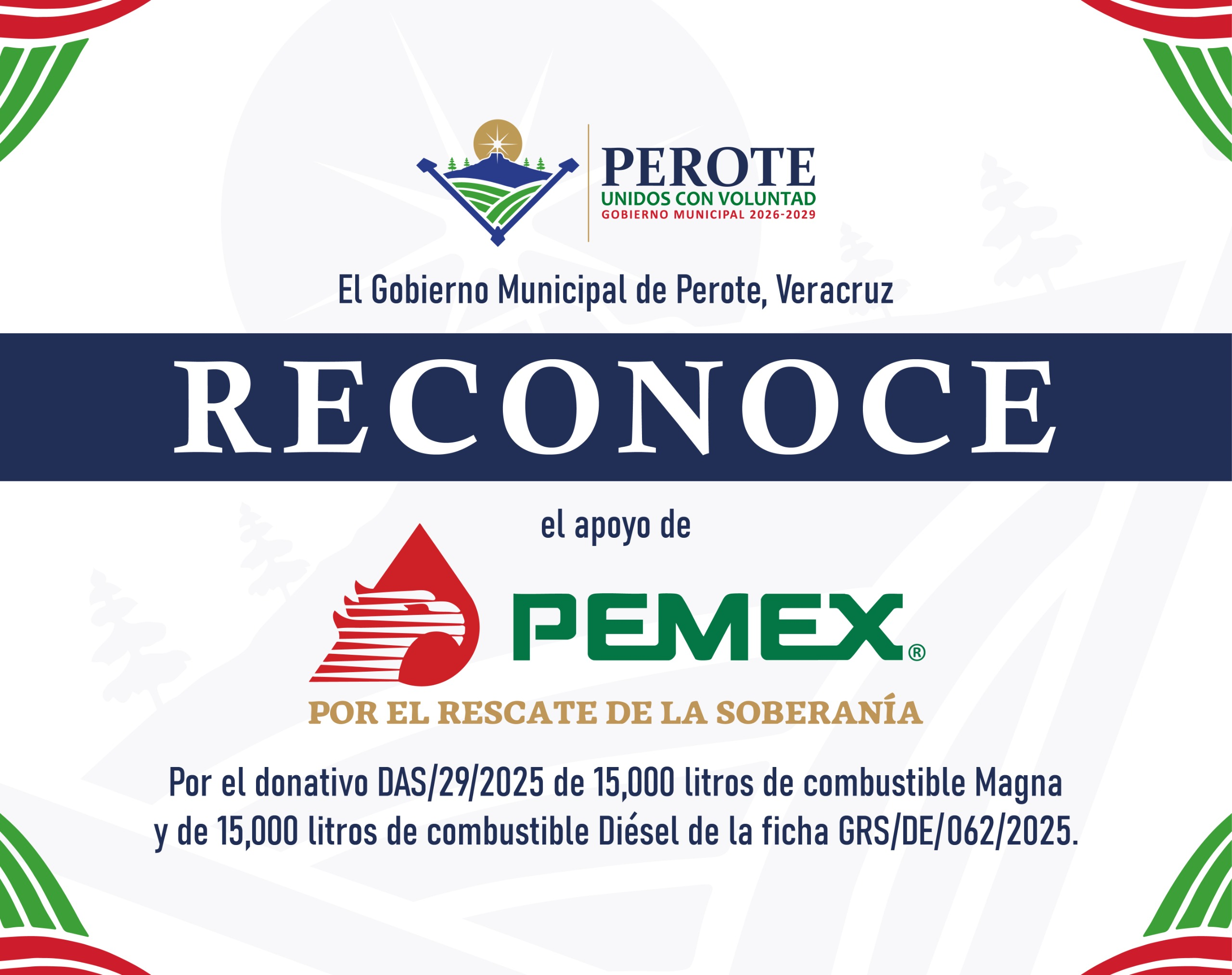 AGRADECIMIENTO A PETR�LEOS MEXICANOS (PEMEX) -2026